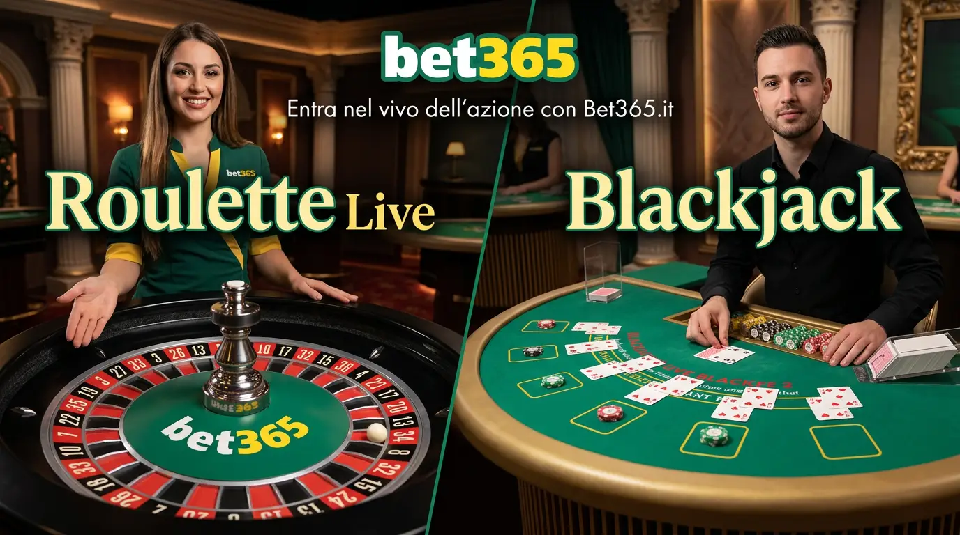 Roulette e blackjack live su Bet365