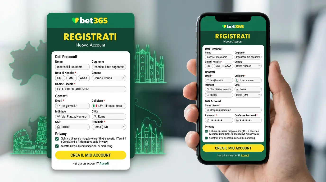 Registrati su Bet365 Italia